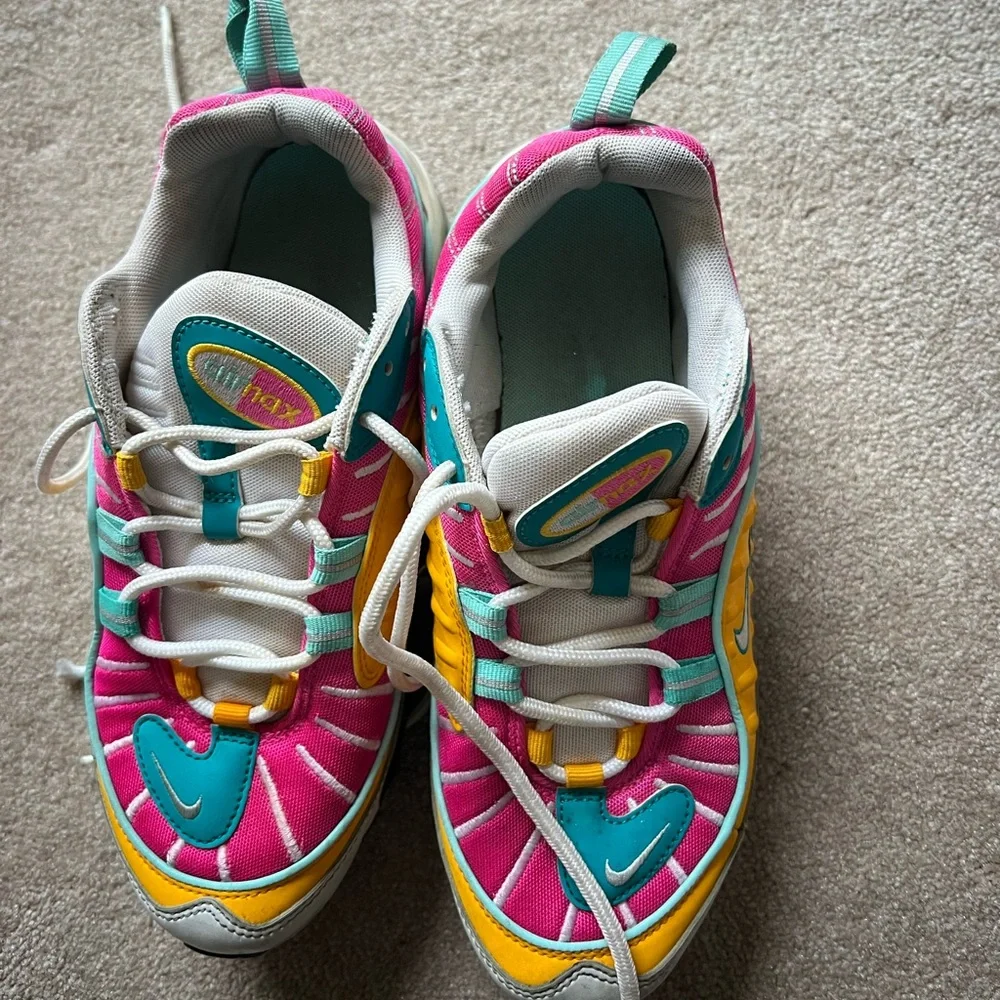 Nike Pink and Yellow Women’s air max 98 Sneakers - Picture 5 of 9